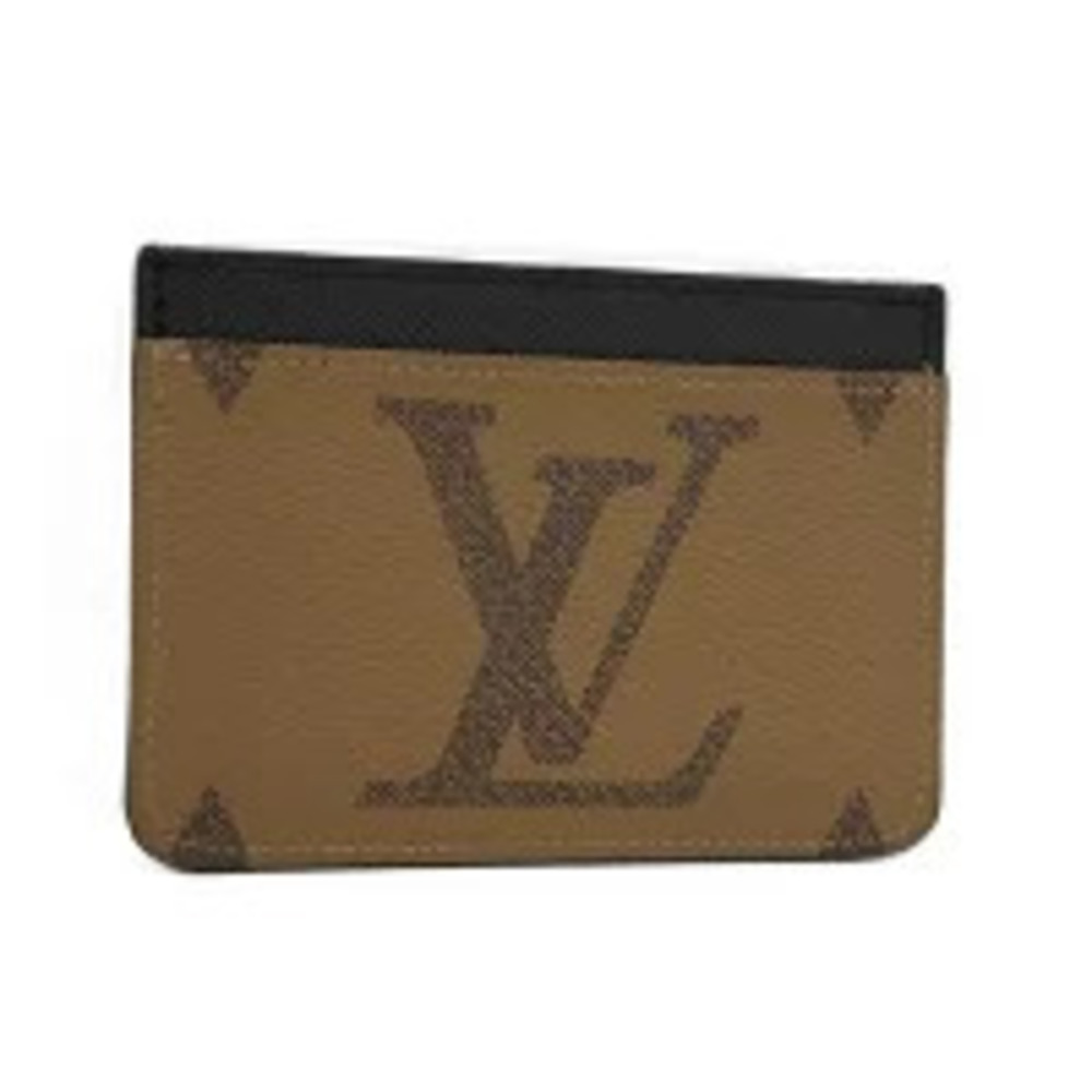 LOUIS VUITTON Card Case Wallet Porte Cartes LV Side Up Monogram Reverse